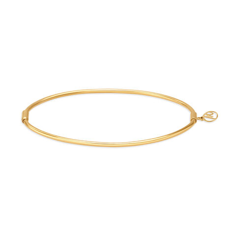 14KT Yellow-Rose Gold Bangle With Charm