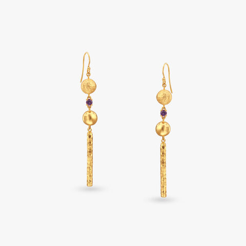 Elegant Rhythm Gold Drop Earrings