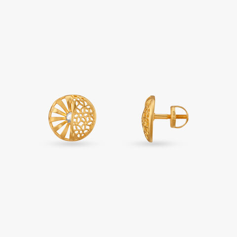 Sunlit Charm Gold Stud Earrings