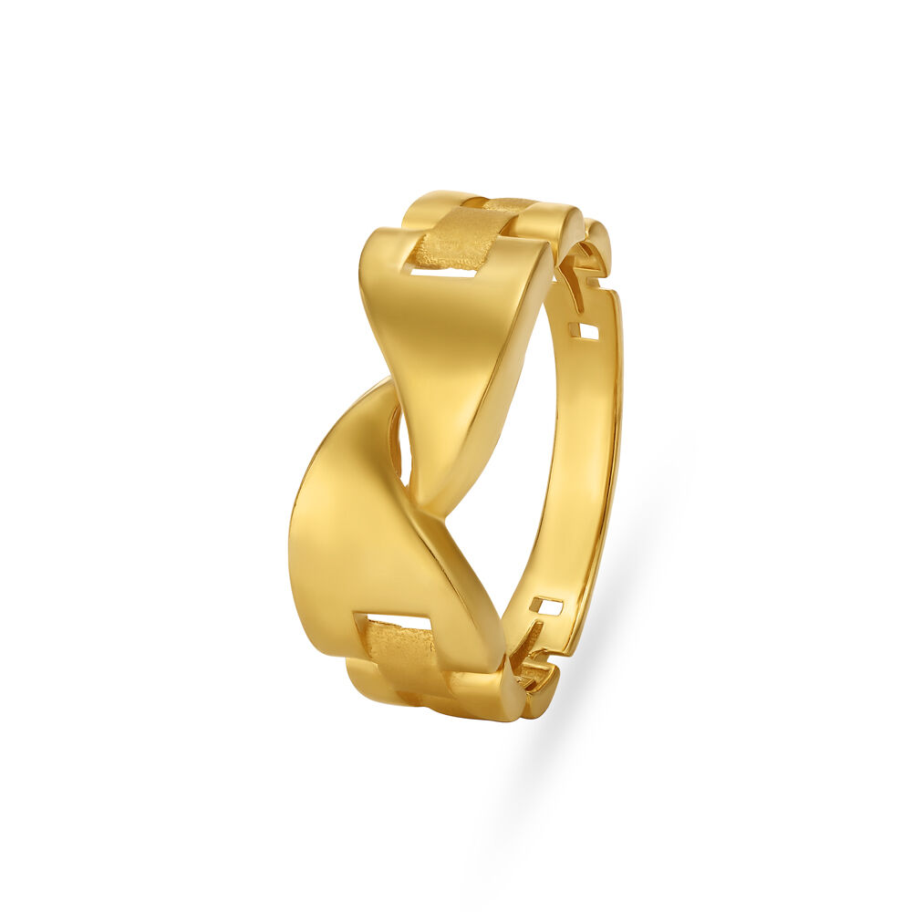 Ethnic Radiant Gold Ring for Men