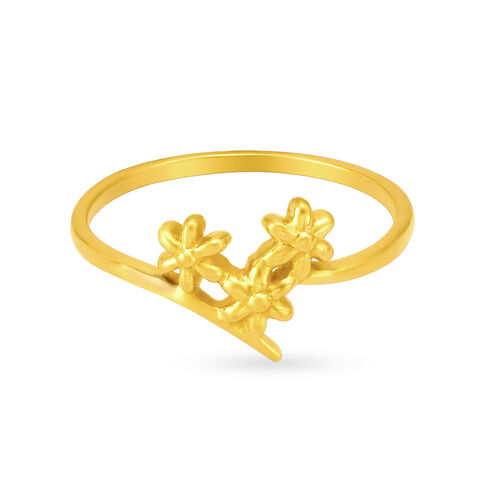 Adorable 22 Karat Yellow Gold Floral Finger Ring alternate view 1