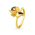 Vibrant Yellow Gold Peacock Finger Ring,,hi-res image number null