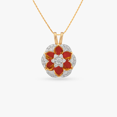 Reflected Blossom Diamond Pendant