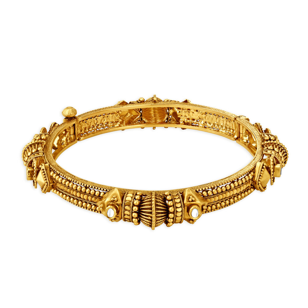 Buy Antique Plain Gold Bracelet With Gold Plating 218611 | Kanhai Jewels