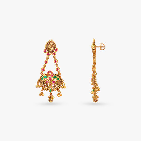 Divine Charm Gold Drop Earrings