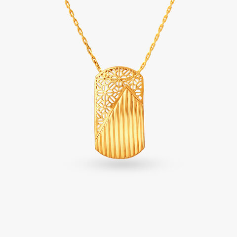 Enigmatic Gold Pendant and Earrings Set
