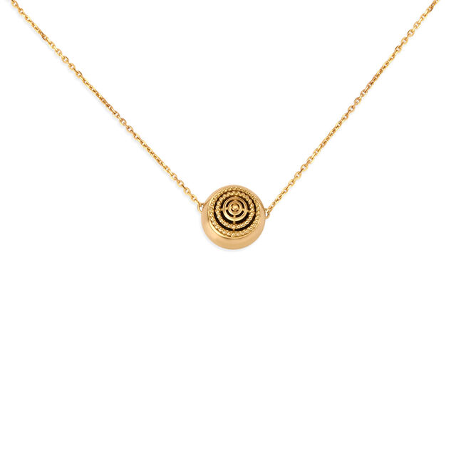 Concentric Pattern Gold Pendant with Chain,,hi-res image number null