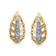 Leaf Inspired Diamond and Rose Gold Bali Earrings,,hi-res image number null