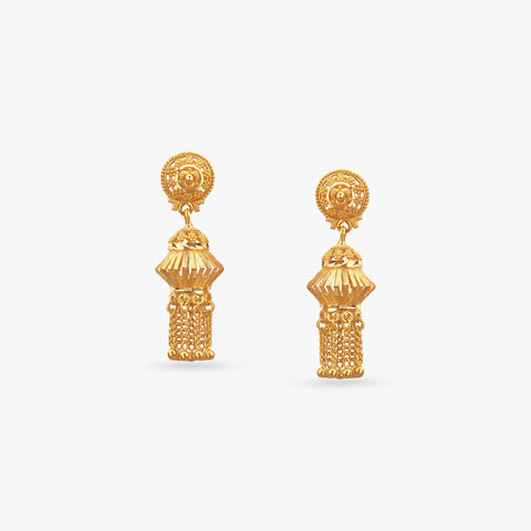 Royal Drape Gold Jhumka Earrings