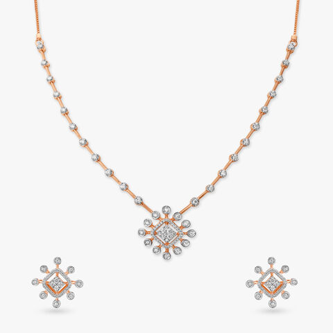 Dainty Dazzle Diamond Necklace Set
