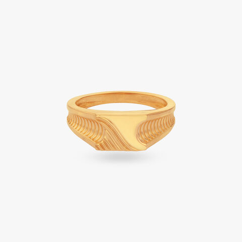 Statement Ripple Gold Ring for Men