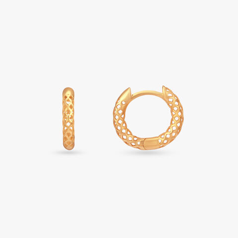 Lattice Luxe Gold Hoop Earrings