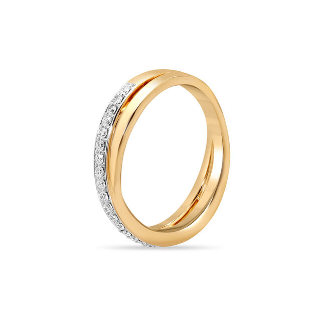 14 KT Yellow Gold Overlapping Diamond Ring,,hi-res image number null