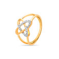 14 KT Yellow Gold Entwined Hearts Diamond Ring,,hi-res image number null