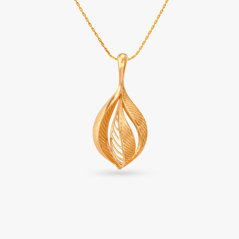 Gilded Grove Gold Pendant and Earrings Set