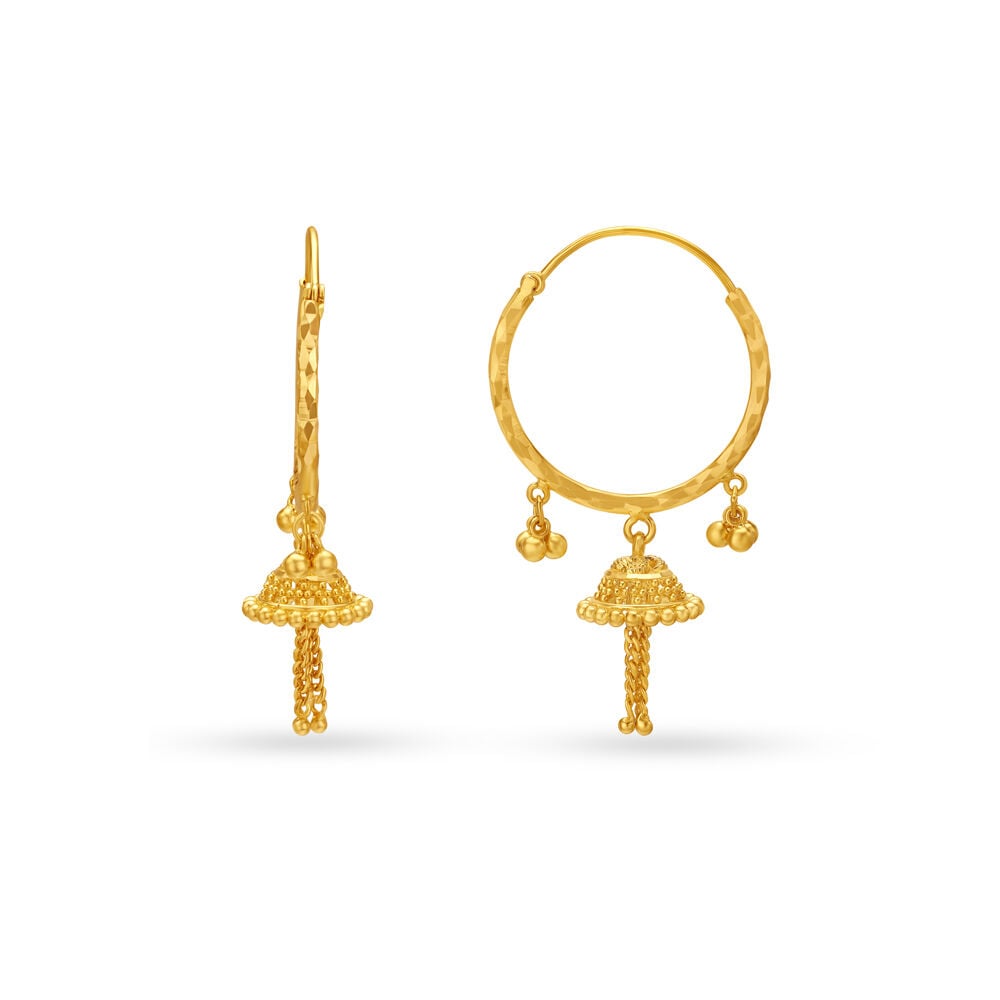 Gold bali earrings tanishq with sale price