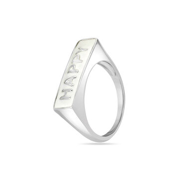 925 Silver Happy Signet Ring