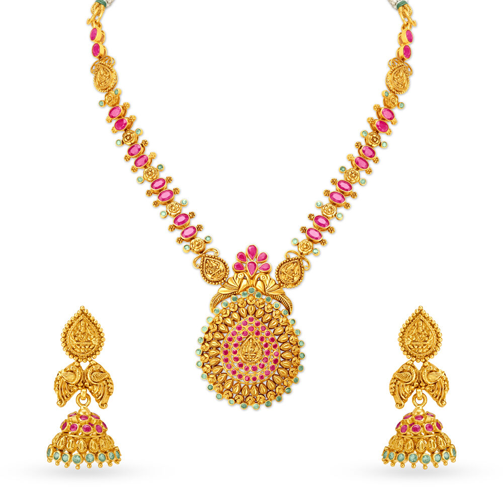 Ruby necklace tanishq new arrivals