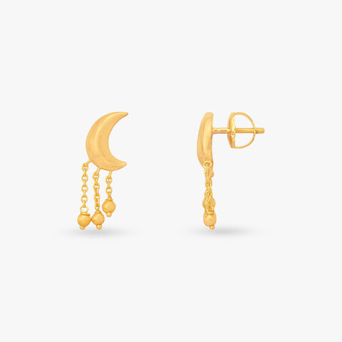 Moonlit Tassel Gold Drop Earrings