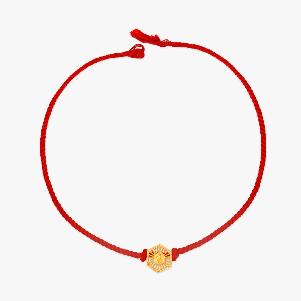 Elegant Trimurti Rakhi Pendant