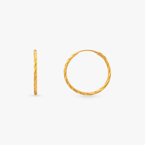 Fluid Twist Gold Hoop Earrings