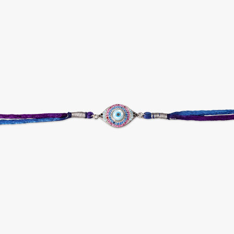 Guardian Blue Evil Eye Silver Rakhi