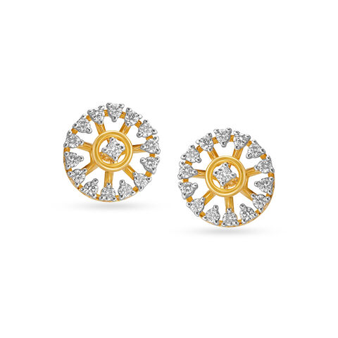 Stately Circlet Diamond Stud Earrings