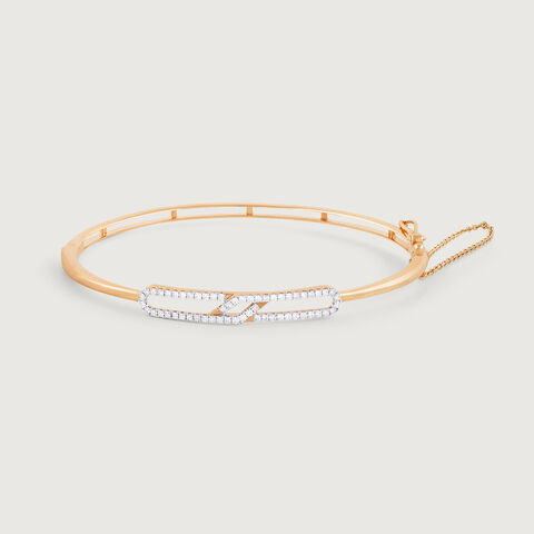 Linear Luxe Gold & Diamond Bangle