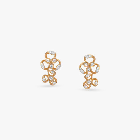 Cascade Bloom Diamond Stud Earrings