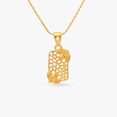 Blossom Frame Gold Pendant