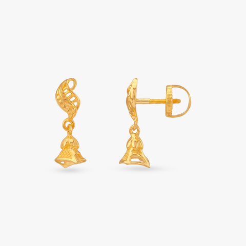 Petal Swing Gold Jhumka Earrings