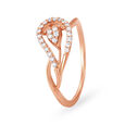 Ornamental 18 Karat Rose Gold And Diamond Teardrop Ring,,hi-res image number null
