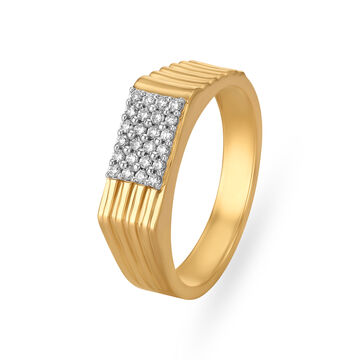 Exquisite Striped Diamond Finger Ring For Men