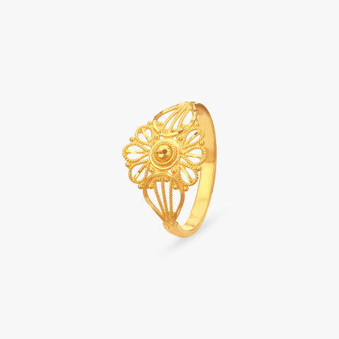 Petal Crest Gold Ring