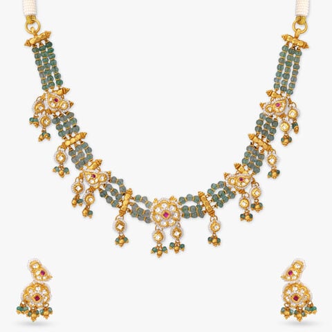 Dewlit Blossom Gold Necklace Set