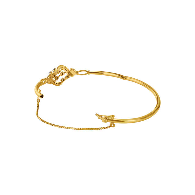 Enticing Vine Diamond Bangle in Yellow and White Gold,,hi-res image number null