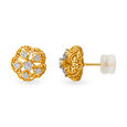 Contemporary Fancy Diamond Stud Earrings in Yellow and White Gold,,hi-res image number null
