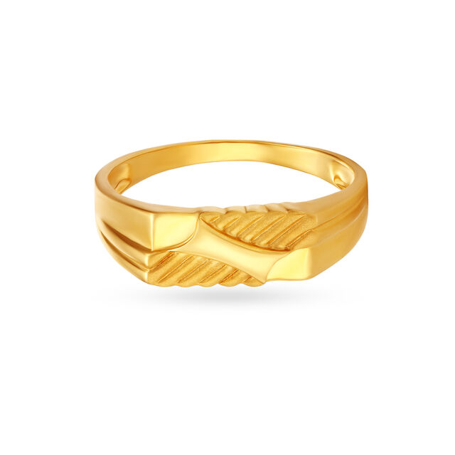 Cross Pattern Gold Finger Ring For Men,,hi-res image number null