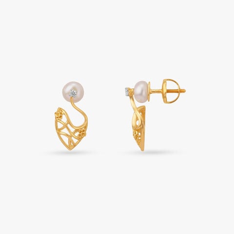 Radiant Swirl Gold Drop Earrings