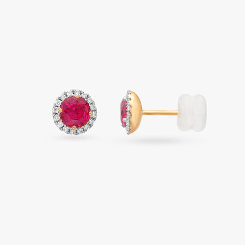 Modern Aura Diamond Stud Earrings