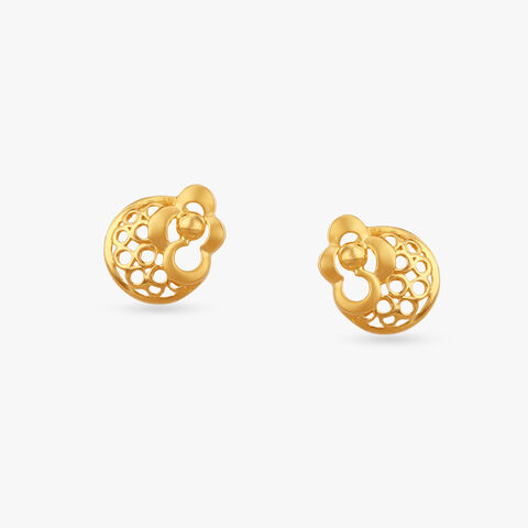 Petal Lace Gold Stud Earrings for Kids