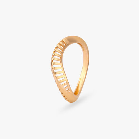 Linear Wing Gold Ring