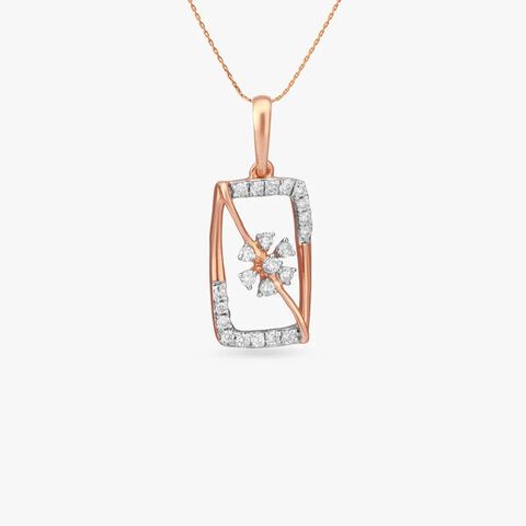 Floating Petal Diamond Pendant