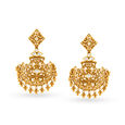 Resplendent 22 Karat Yellow Gold Floral Drops,,hi-res image number null