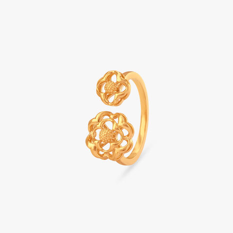 Twin Flower Gold Ring