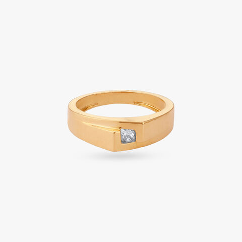 Minimal Edge Diamond Ring for Men