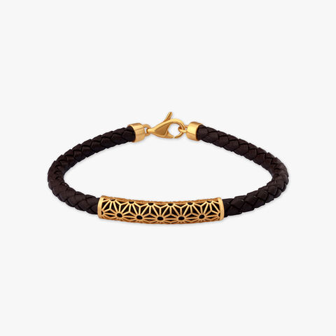Noir Geometry Gold Bracelet for Men