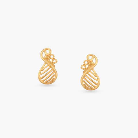 Happy Trail Gold Stud Earrings for Kids