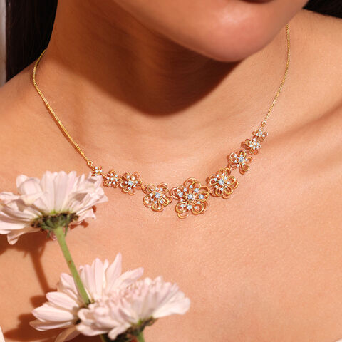 Forget Me Not Floral Diamond Necklace