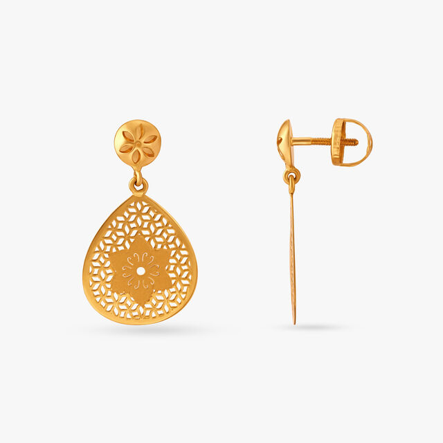 Delicate Jali Drop Earrings,,hi-res image number null